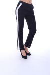 PANTALON A BANDES 6091 BLANC