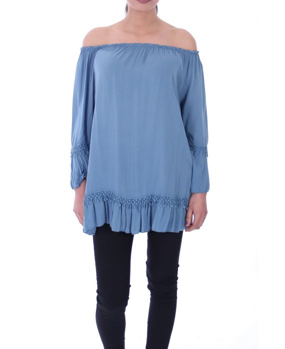 TUNIC NECKLINE ELASTIQUEE 6029 BLUE