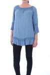 TUNIC NECKLINE ELASTIQUEE 6029 BLUE