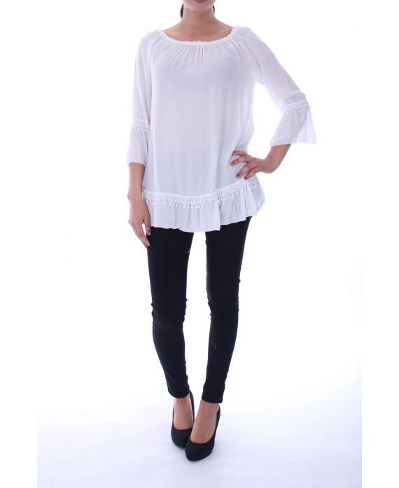 TUNIC NECKLINE ELASTIQUEE 6029 WHITE