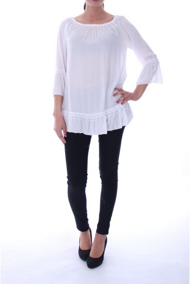 TUNIC NECKLINE ELASTIQUEE 6029 WHITE