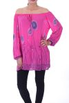 TUNIC NECKLINE ELASTIQUEE 6002 FUSHIA