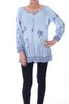 TUNIC NECKLINE ELASTIQUEE 6002 SKY BLUE