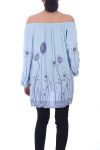 TUNIC NECKLINE ELASTIQUEE 6002 SKY BLUE