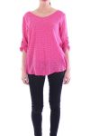 T-SHIRT DOS DENTELLE 6030 FUSHIA