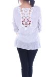 T-SHIRT RETRO IN PIZZO 6030 BIANCO