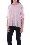 T-SHIRT RETRO IN PIZZO 6030 ROSA