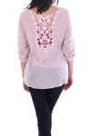 T-SHIRT DOS DENTELLE 6030 ROSE