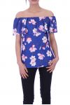 BOVEN PRINT BLOEMEN 9002 ROYAL BLUE