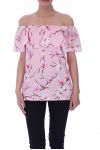 TOP IMPRIME FLORAL 9002 ROSE