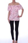 BOVEN PRINT BLOEMEN 9002 ROZE