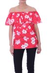 BOVEN PRINT BLOEMEN 9002 ROOD