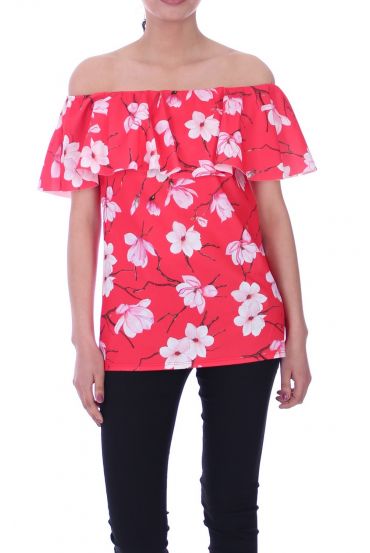 TOP PRINT FLORAL 9002 RED