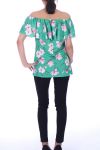 BOVEN PRINT BLOEMEN 9002 GROEN