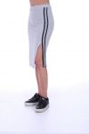 SKIRT WITH STRIPE 9003 GREY