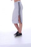 SKIRT WITH STRIPE 9003 GREY