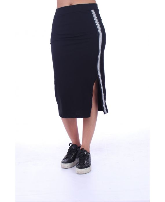 SKIRT WITH STRIPE 9003 BLACK