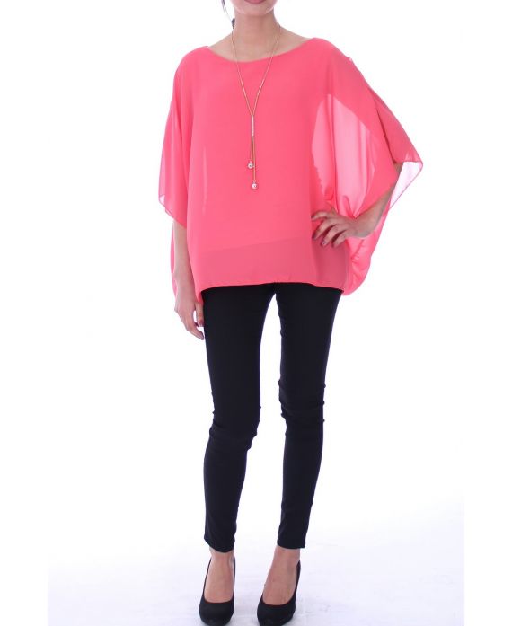 TUNIC + NECKLACE 7004 CORAL