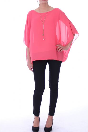 TUNIC + NECKLACE 7004 CORAL