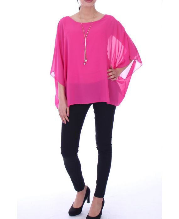 TUNIC + NECKLACE 7004 FUSHIA