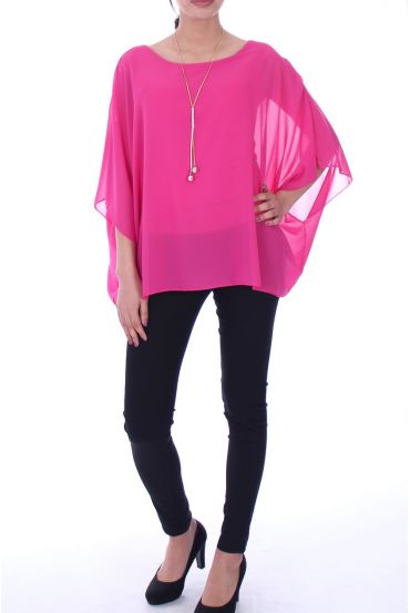 TUNIC + NECKLACE 7004 FUSHIA