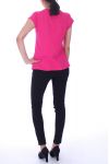 CAMISETA DE LENTEJUELAS CUENTAS 6006 FUSHIA