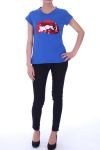 T-SHIRT MET PAILLETTEN KRALEN 6006 ROYAL BLUE