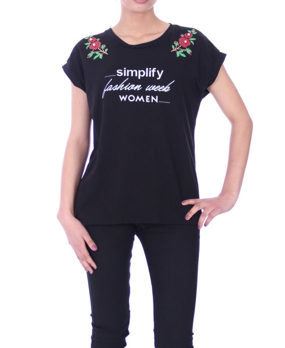 T-SHIRT DE LA FLOR 9007 NEGRO