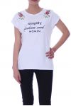 T-SHIRT BLOEM 9007 WIT