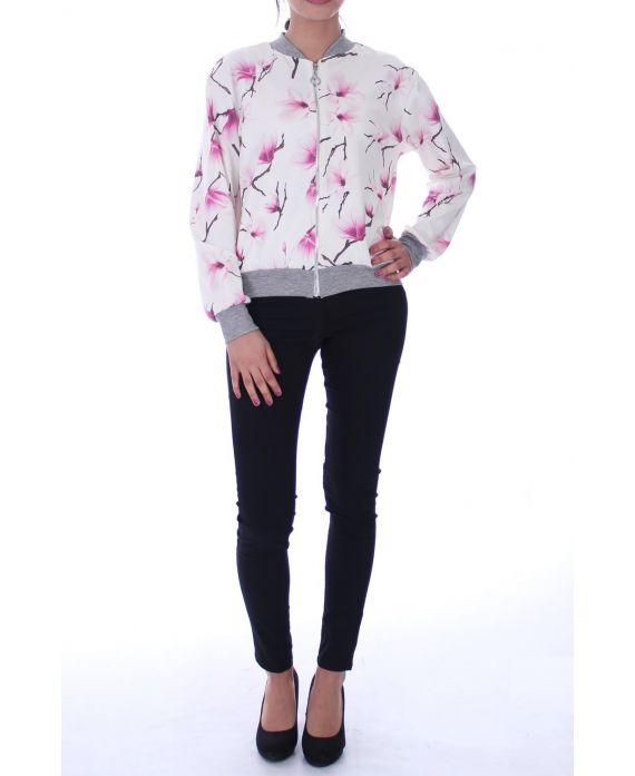 JACKE GEDRUCKT FLORAL 9005 SCHWARZ