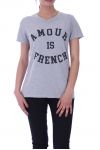 T-SHIRT AMOUR IS FRENCH 9008 GRIS