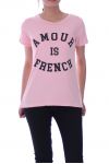 T-SHIRT AMOUR IS FRENCH 9008 ROSE