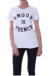 T-SHIRT AMOUR IS FRENCH 9008 BLANC