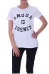 T-SHIRT AMOUR IS FRENCH 9008 BLANC