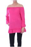 TUNIC NECKLINE ELASTIQUEE 6029 FUSHIA