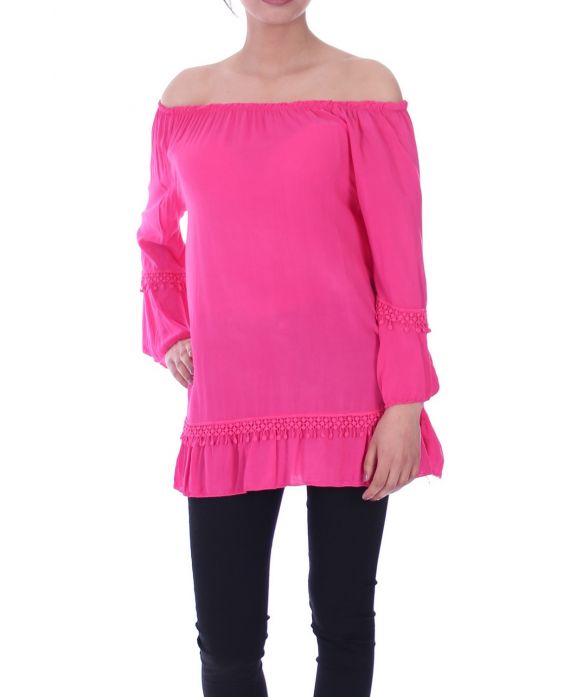 TUNIC NECKLINE ELASTIQUEE 6029 FUSHIA