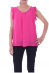 TOP AUSSCHNITT PERLEN 9023 FUSHIA