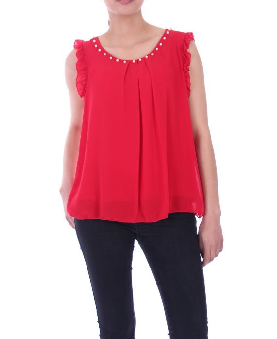 TOP ESCOTE DE CUENTAS 9023 ROJO