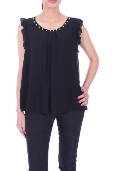 TOP ESCOTE DE CUENTAS 9023 NEGRO