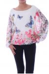 TOP GORDIJN MET PRINTS 9026 KORAAL