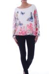 TOP GORDIJN MET PRINTS 9026 KORAAL