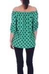 TOP IS VOORZIEN VAN POLKA DOTS 9034 GROEN