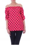 TOP IS VOORZIEN VAN POLKA DOTS 9034 KORAAL