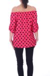 TOP IS VOORZIEN VAN POLKA DOTS 9034 KORAAL