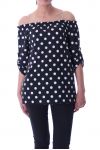 TOP HAS POLKA DOTS 9034 BLACK