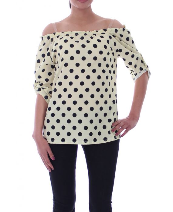 TOP HAS POLKA DOTS 9034 YELLOW