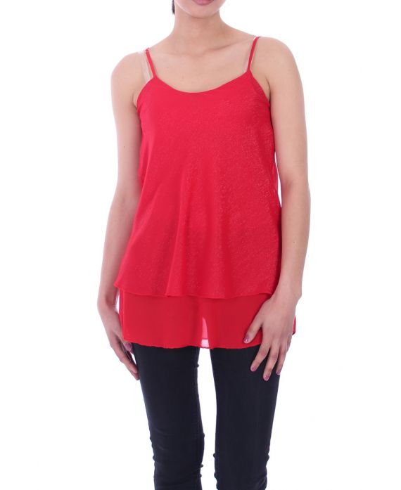 TOP BRILLANTE EFECTO 9036 ROJO