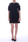 TUNIC DRESS SHOULDER BEADS 9042 BLACK