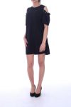 TUNIC DRESS SHOULDER BEADS 9042 BLACK