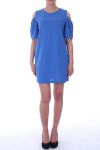 KLEID TUNIKA SCHULTERN PERLEN 9042 ROYAL BLAU